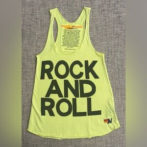 Aviator Nation 🌈 Neon Yellow Rock And Roll Tank Top Size Extra Small